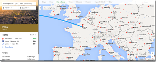 Google Flights UA Mileage Runs WAS-Europe $400s Nov4-6
