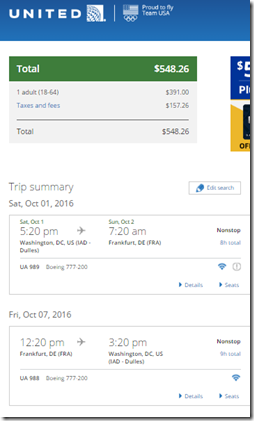 IAD-FRA $548 UA Oct1-8