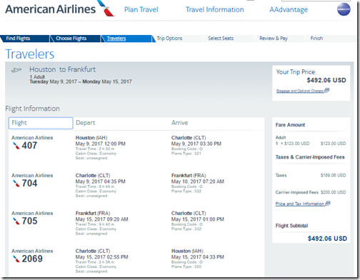 IAH-FRA $493 AA May9-15