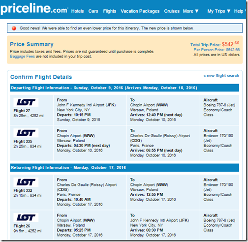 JFK-CDG $543 LOT Oct