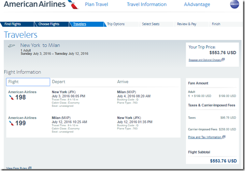 JFK-MXP $554 AA July3-12