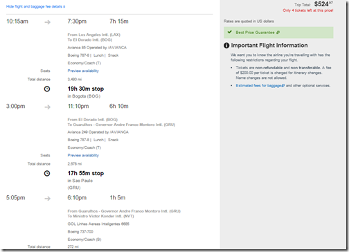 LAX-NVT-2 $525 Avianca July ramble