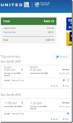 ORD-AMS $466 UA nonstop Oct 2-9