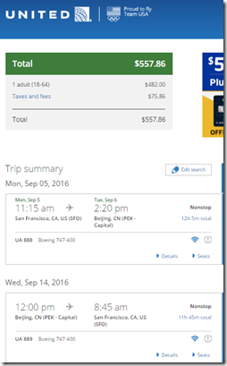 SFO-PEK $558 UA