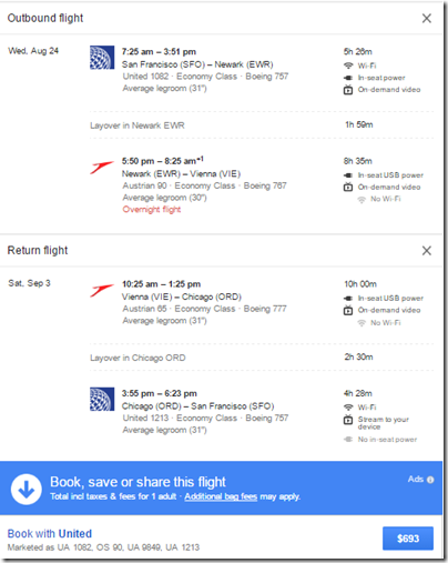 SFO-VIE $693 UA Aug 25-Sep3