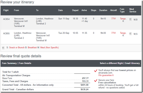 YVR-LHR $491 AC Sep11-20