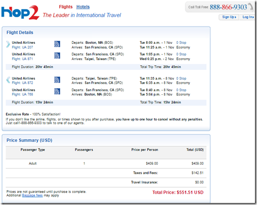 BOS-TPE $552 Hop2 UA Nov1-8