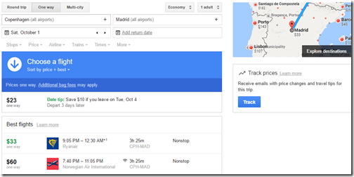 CPH-MAD $33 Ryanair Oct 1
