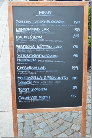 Cafe menu