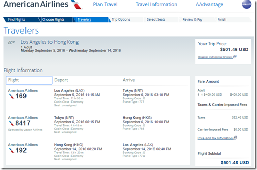 LAX-HKG $502 AA Sep5-14