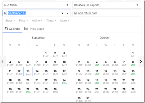 MIA-BRU $165ow Jetairfly Sep-Oct Google Flights
