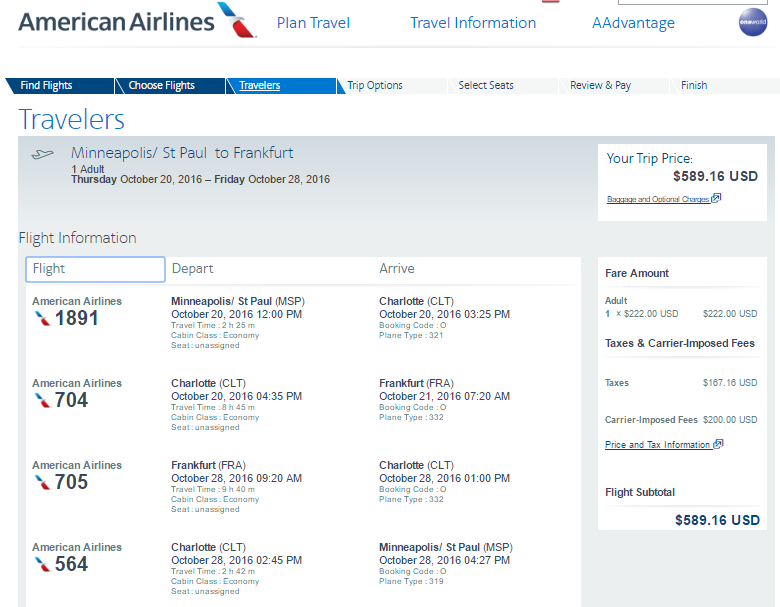 a screenshot of a flight schedule