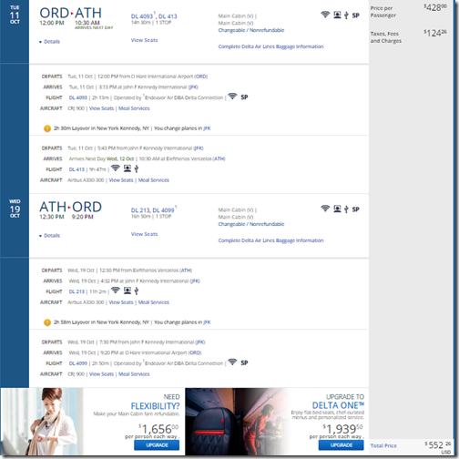 ORD-ATH $552 DL Oct 11-19
