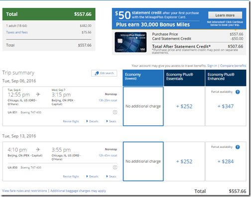 ORD-PEK UA nonstop $558