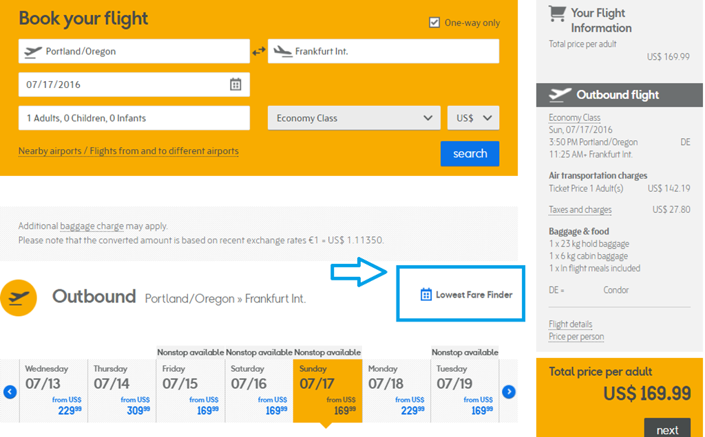 Summer Fare Condor deal is much bigger than $170 PDX-FRA one way, more ...