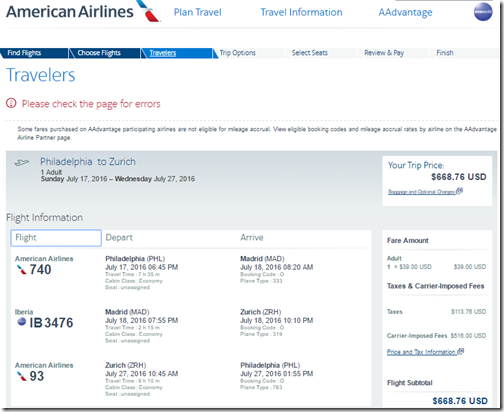 PHL-ZRH $669 AA Jul17-27