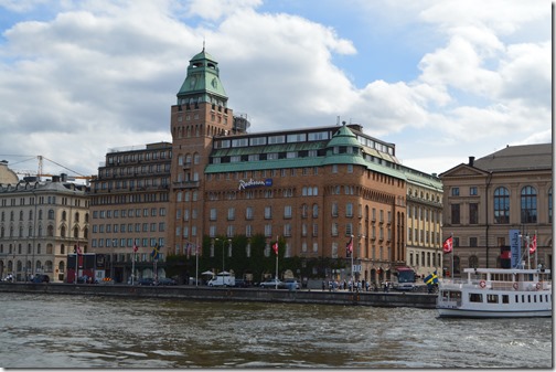 a building next to a river