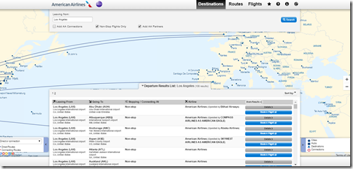 AA Flight Maps LAX-Europe