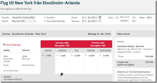 ARN-JFK $131 DY Dec 12