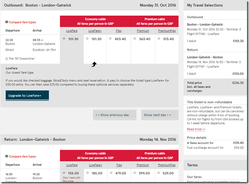 BOS-LGW 236.30GBP DY Oct31-Nov14