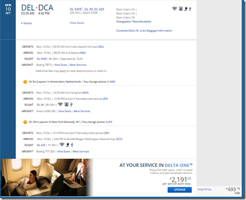 DCA-DEL $694 DL-2 Oct 2-10