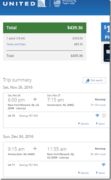 EWR-AMS $439 UA Nov26-Dec 4