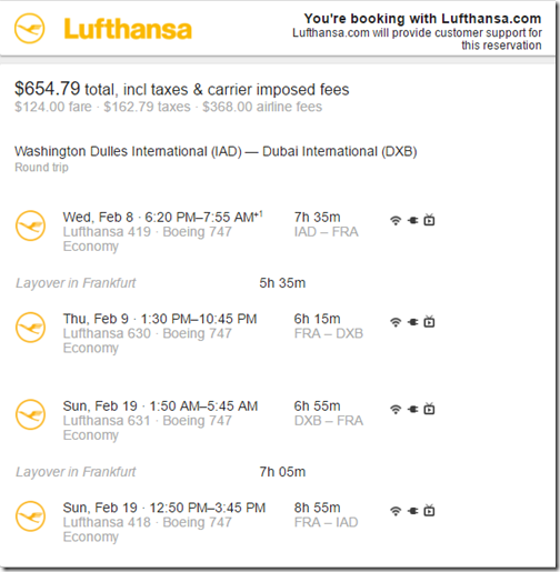 IAD-DXB $655 LH Feb8-19