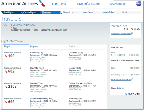 IAH-BOS $212 AA Sep17-24