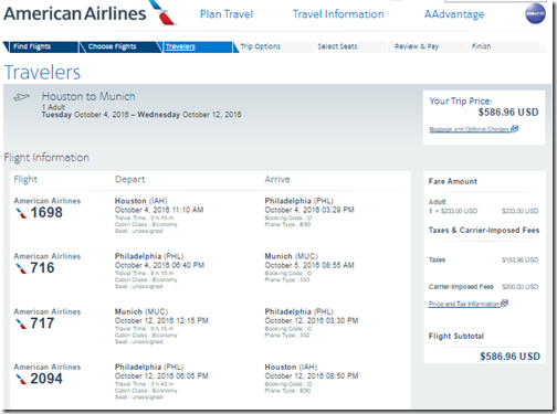 IAH-MUC $587 AA Oct 4-12