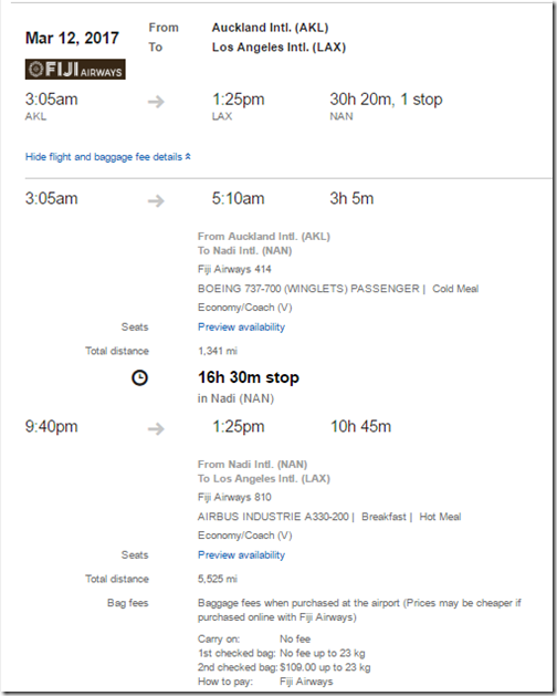 LAX-AKL $799 Fiji-2 Mar4-12