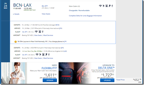 LAX-BCN $653 DL-2 Mar13-24