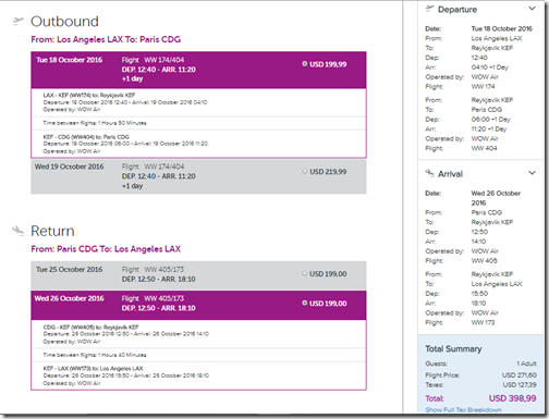 LAX-CDG WOW $399 Oct18-25