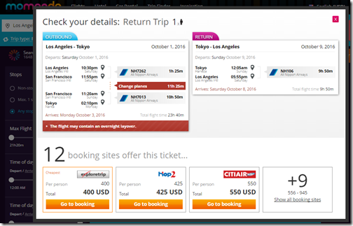 LAX-NRT $400 ExploreTrip ANA Oct1-9