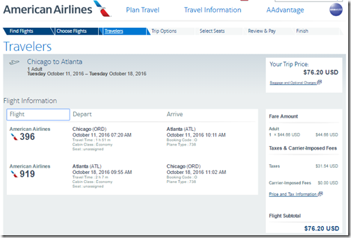 ORD-ATL $76 AA Oct11-18