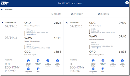 ORD-CDG LOT $508 Sep13-22