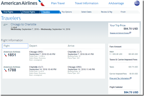 ORD-CLT $85 AA Sep7-14