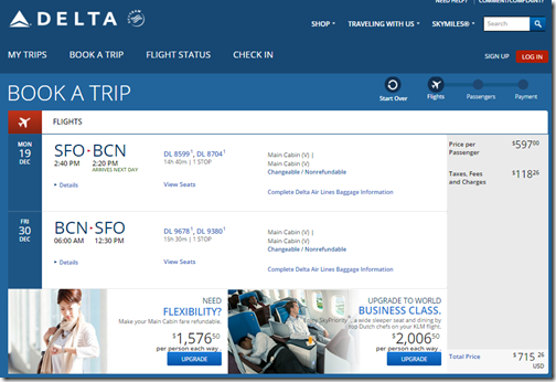 SFO-BCN $715 Dec 19-30 DL