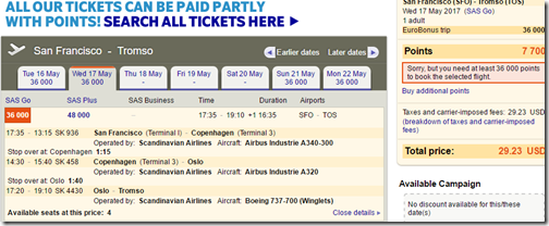 SFO-TOS award SK May 17 36K $29