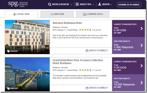 SPG Bratislava rates