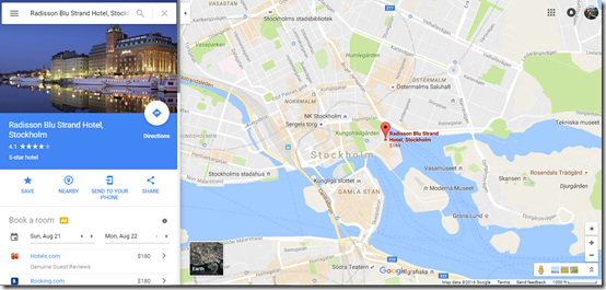 Stockholm Rad Blu Strand google maps