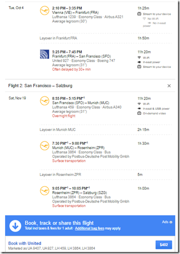 VIE-SFO-SZG $402 UA Oct 4-Nov19