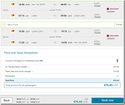 EWR-LGW $477 TP Nov16-22