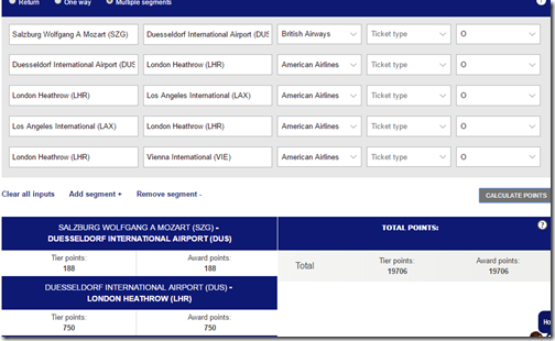 FinnAir 19706 points AA SZG-LAX-VIE ticket