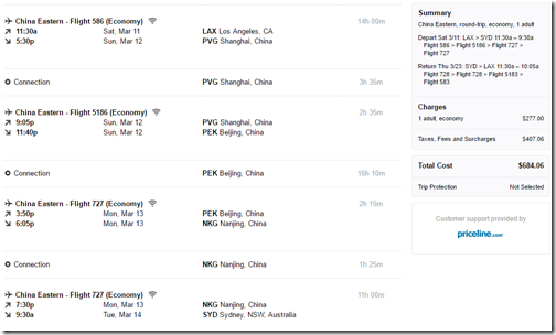 LAX-SYD $684 MU Mar 11-23