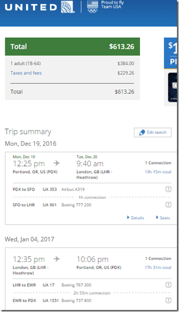 PDX-LHR $613 UA Dec19-Jan 4