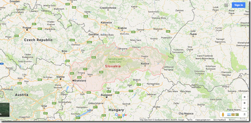 Slovakia Google maps