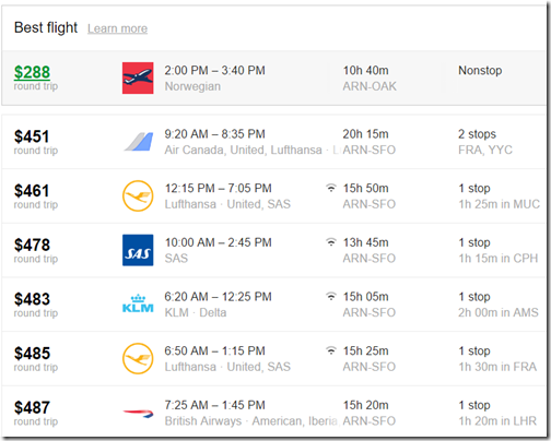 ARN-SFO $451-$487 alliances