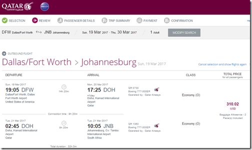 DFW-JNB-1 $667 QR Mar19-30