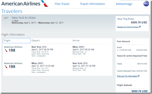 JFK-MXP $501 AA Apr5-12