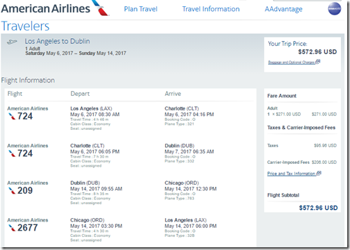 LAX-DUB $573 AA May6-14